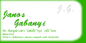 janos gabanyi business card